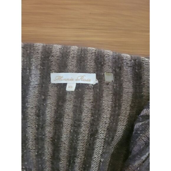 Women's Minnie Rose Cashmere Cardigan Brown Size XS Small - Picture 2 of 9